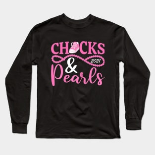 Chucks and Pearls Womens Girls Long Sleeve T-Shirt